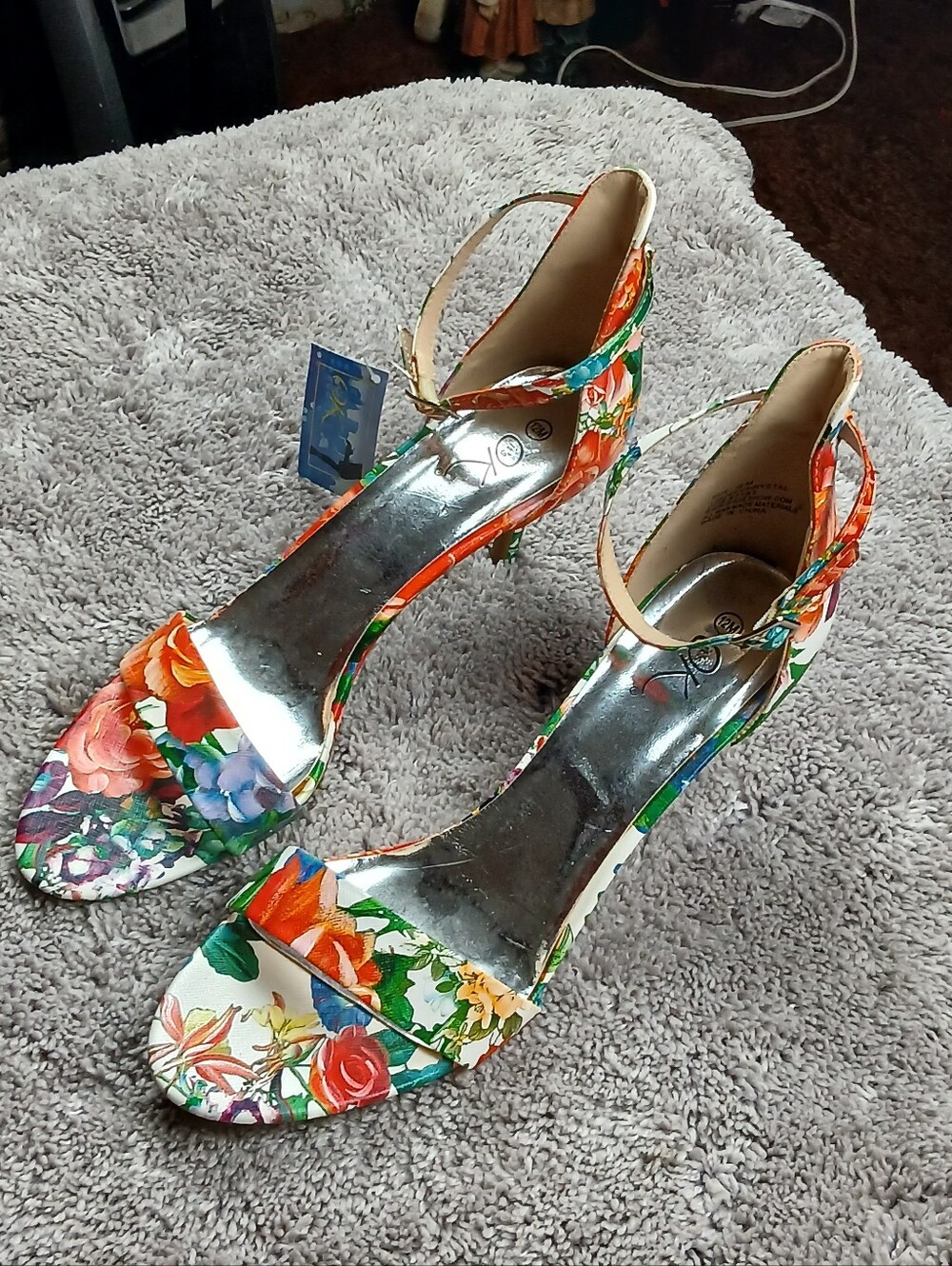 It’s OK "Chrystal" Floral Ankle-Strap Dress Sandals